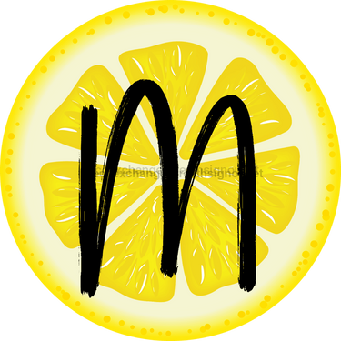 Personalized Lemon Sign Initial Monogram Decoe-4088-Dh-Custom 18 Wood Round M